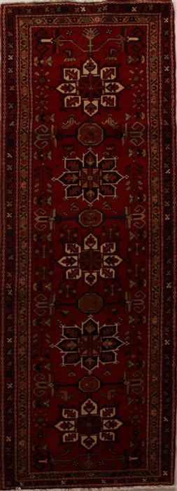 Hamedan Red Runner Hand Knotted 38 X 106  Area Rug 250-15885 Image 0