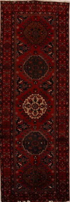 Hamedan Red Runner Hand Knotted 38 X 1011  Area Rug 250-15891 Image 0