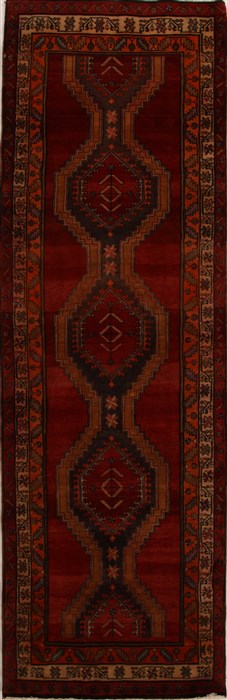 Hamedan Red Runner Hand Knotted 39 X 1210  Area Rug 250-15900 Image 0