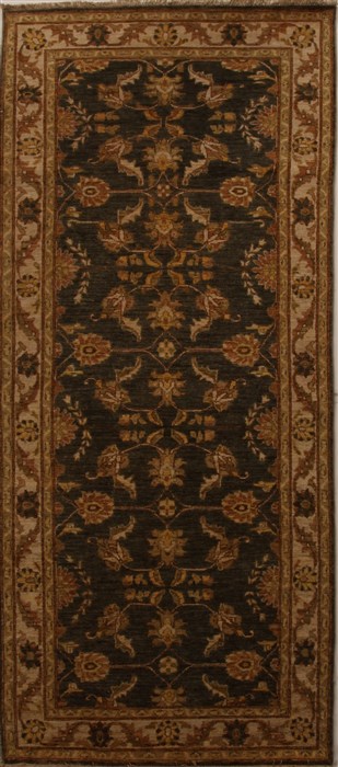 Pishavar Green Runner Hand Knotted 43 X 99  Area Rug 250-15901 Image 0