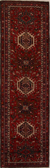 Karajeh Red Runner Hand Knotted 35 X 116  Area Rug 250-15904 Image 0