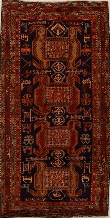 Ardebil Purple Runner Flat Woven 46 X 90  Area Rug 250-15919 Image 0