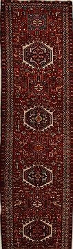 Hamedan Red Runner Hand Knotted 3'11" X 15'11"  Area Rug 250-15921