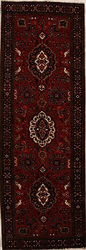 Hamedan Red Runner Hand Knotted 3'11" X 11'4"  Area Rug 250-15922
