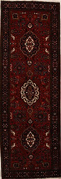 Hamedan Red Runner Hand Knotted 3'11" X 11'4"  Area Rug 250-15922