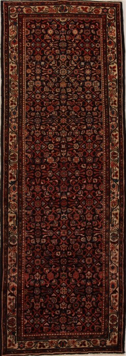 Hamedan Brown Runner Hand Knotted 35 X 106  Area Rug 250-15926 Image 0