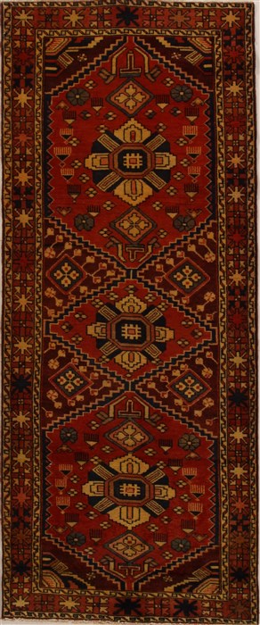 Bakhtiar Red Runner Hand Knotted 39 X 910  Area Rug 250-15928 Image 0