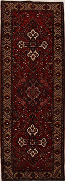 Hamedan Red Runner Hand Knotted 3'9" X 11'0"  Area Rug 250-15931