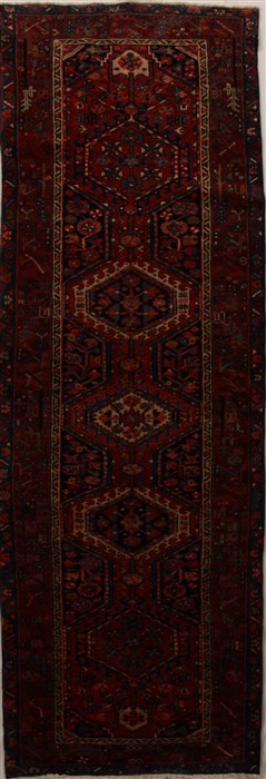 Karajeh Red Runner Hand Knotted 310 X 113  Area Rug 250-15935 Image 0