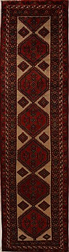 Hamedan Beige Runner Hand Knotted 3'7" X 13'4"  Area Rug 250-15936