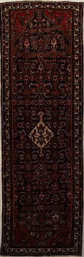Persian Tabriz Black Runner 10 to 12 ft Wool Carpet 15942