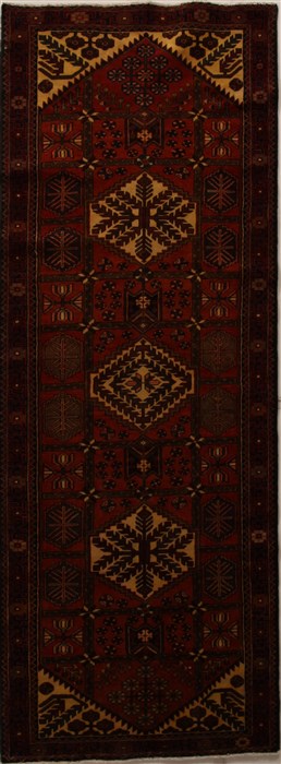 Karajeh Red Runner Hand Knotted 39 X 103  Area Rug 250-15943 Image 0