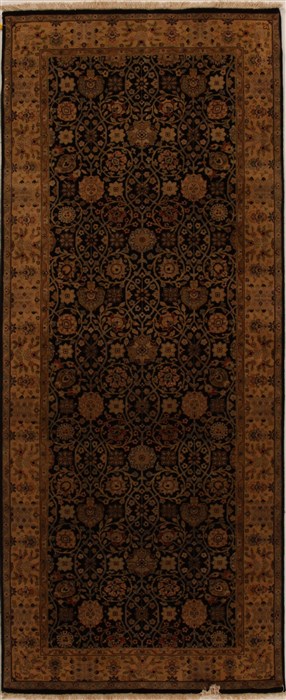 Indo-Persian Black Runner Hand Knotted 41 X 911  Area Rug 250-15947 Image 0