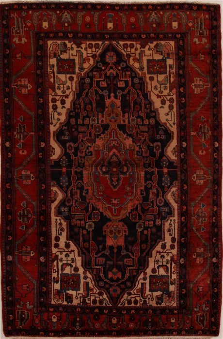 Hamedan Black Hand Knotted 51 X 81 Area Rug 250-15953 Image 0