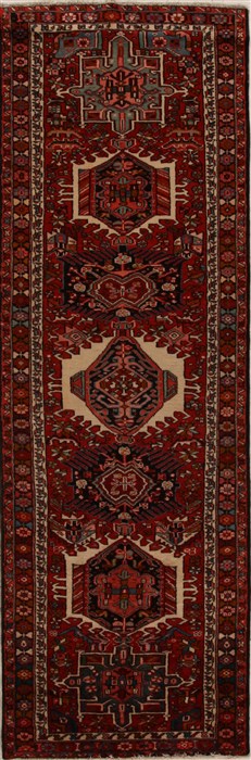 Karajeh Red Runner Hand Knotted 38 X 116  Area Rug 250-15954 Image 0