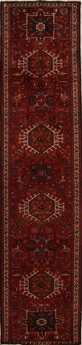 Karajeh Red Runner Hand Knotted 28 X 126  Area Rug 250-15958 Image 0