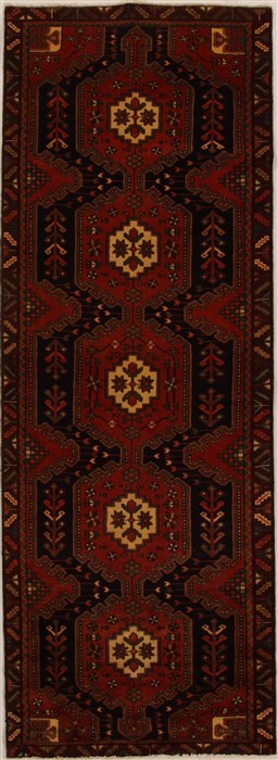 Hossein Abad Red Runner Hand Knotted 39 X 106  Area Rug 250-15960 Image 0