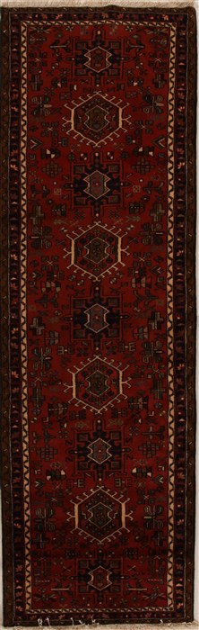 Karajeh Red Runner Hand Knotted 33 X 103  Area Rug 250-15962 Image 0