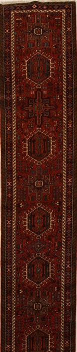 Karajeh Red Runner Hand Knotted 27 X 160  Area Rug 250-15966 Image 0
