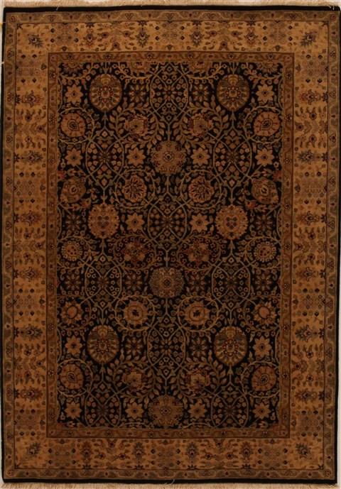 Indo-Persian Black Hand Knotted 51 X 71 Area Rug 250-15969 Image 0