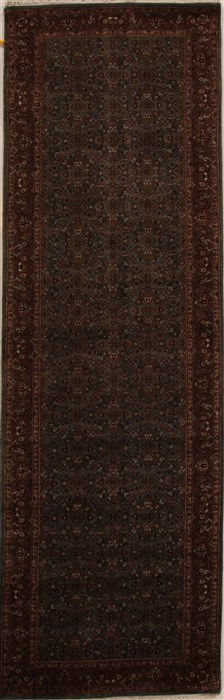 Herati Blue Runner Hand Knotted 30 X 97  Area Rug 250-15970 Image 0