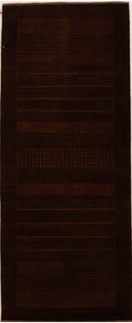 Gabbeh Brown Runner Hand Knotted 3'1" X 7'11"  Area Rug 250-15972