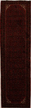 Hossein Abad Red Runner Hand Knotted 3'8" X 13'4"  Area Rug 250-15978