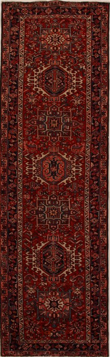 Karajeh Red Runner Hand Knotted 35 X 114  Area Rug 250-15983 Image 0