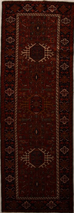Karajeh Red Runner Hand Knotted 37 X 107  Area Rug 250-15984 Image 0
