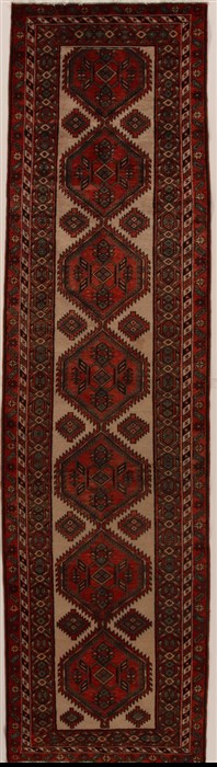 Hamedan Multicolor Runner Hand Knotted 39 X 139  Area Rug 250-15985 Image 0