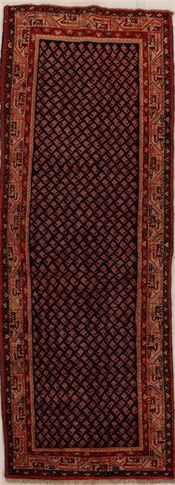 Mussel Blue Runner Hand Knotted 38 X 101  Area Rug 250-15989 Image 0