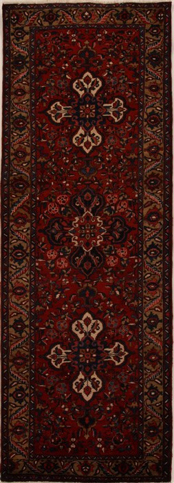 Hamedan Red Runner Hand Knotted 311 X 110  Area Rug 250-15991 Image 0