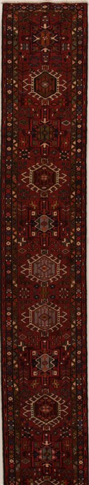 Hamedan Red Runner Hand Knotted 24 X 163  Area Rug 250-15997 Image 0