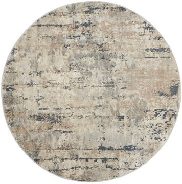 Nourison Concerto Beige Round 4 ft and Smaller Polypropylene and Polyester Carpet 150099