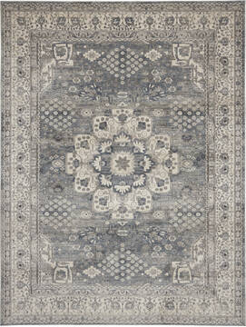 Nourison Concerto Grey Rectangle 8x10 ft Polypropylene and Polyester Carpet 150172