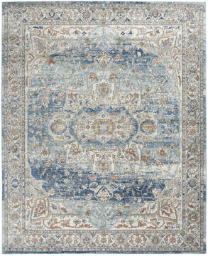 Nourison Concerto Blue Rectangle 8x10 ft Polypropylene and Polyester Carpet 150197