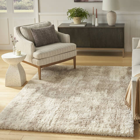Nourison Luxurious Shag Beige 710 X 910 Area Rug  805-151688 Image 1
