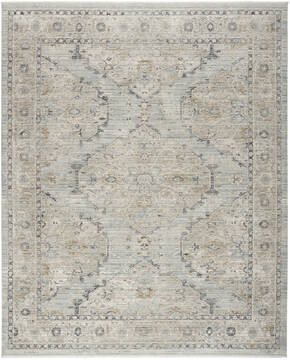 Nourison Nyle Blue Rectangle 5x8 ft Polypropylene and Polyester Carpet 152653