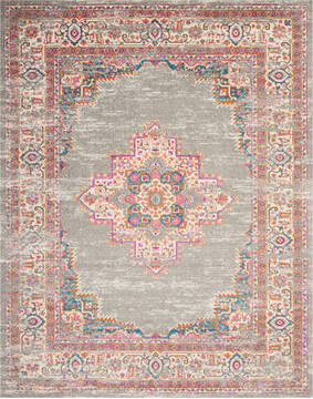 Nourison Passion Grey Rectangle 8x10 ft Polypropylene Carpet 153065
