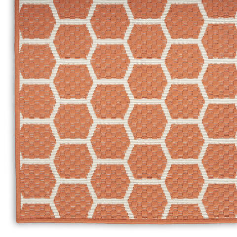 Nourison Reversible Indoor Outdoor Orange Runner 22 X 80 Area Rug  805-153599 Image 4
