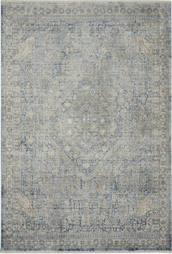 Nourison Silken Weave Blue Rectangle 4x6 ft Polyester and Luxcelle Carpet 153831