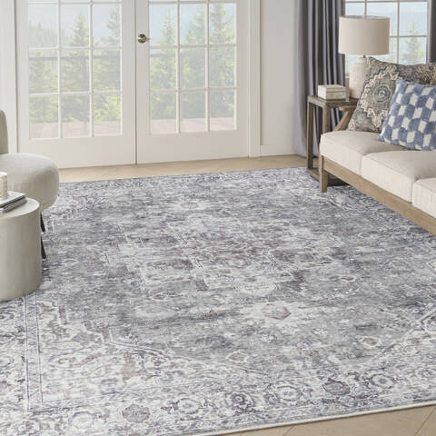Nourison Machine Washable Series 1 Grey 92 X 120 Area Rug 805-153861 Image 1