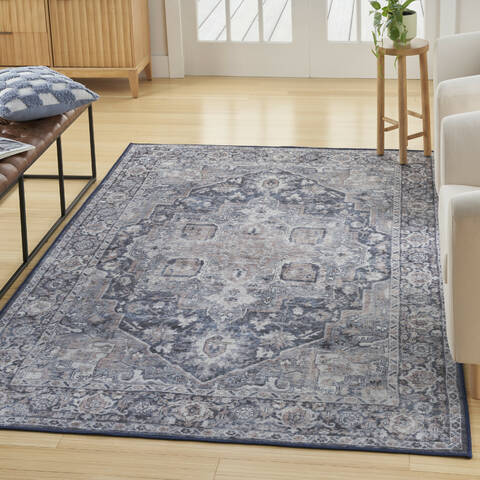 Nourison Machine Washable Series 1 Blue 710 X 910 Area Rug 805-153908 Image 1