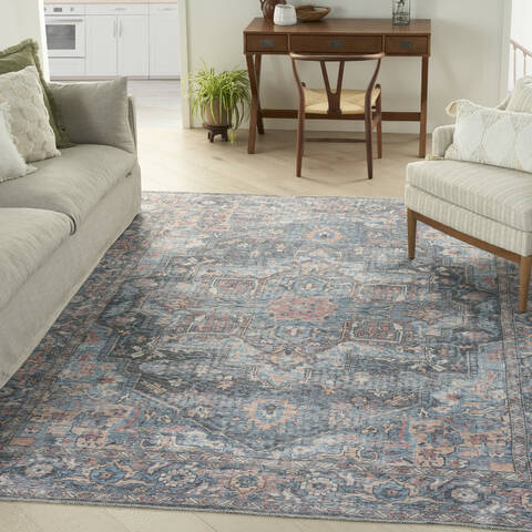 Nourison Machine Washable Series 1 Blue 710 X 910 Area Rug 805-153925 Image 1