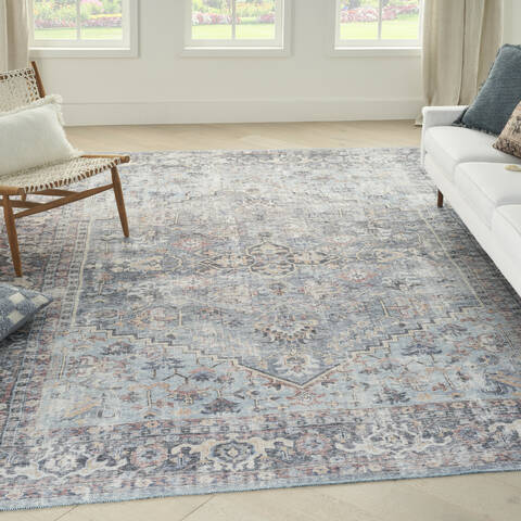 Nourison Machine Washable Series 1 Blue 92 X 120 Area Rug 805-153964 Image 1