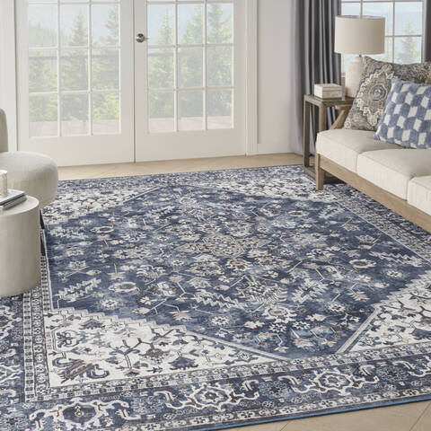 Nourison Machine Washable Series 1 Blue 92 X 120 Area Rug 805-153970 Image 1