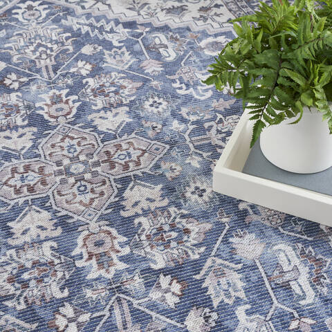 Nourison Machine Washable Series 1 Blue 92 X 120 Area Rug 805-153970 Image 7