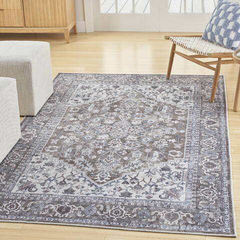 Nourison Machine Washable Series 1 Green 710 X 910 Area Rug 805-154030 Image 1
