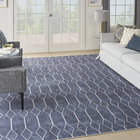 Nourison Machine Washable Series 1 Blue 92 X 120 Area Rug 805-154041 Image 1