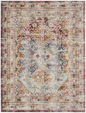 Nourison Vintage kashan Multicolor Rectangle 8x10 ft Polypropylene Carpet 154678